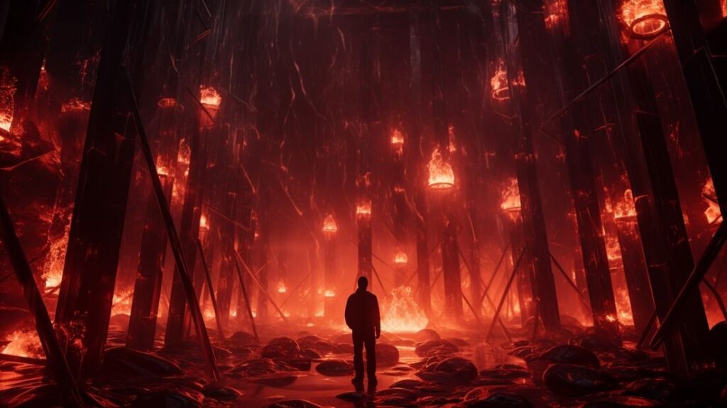 Stranger Things Season 5 horror theme showing dark monsters, red fog, and Hawkins under attack in Netflix final season 2025